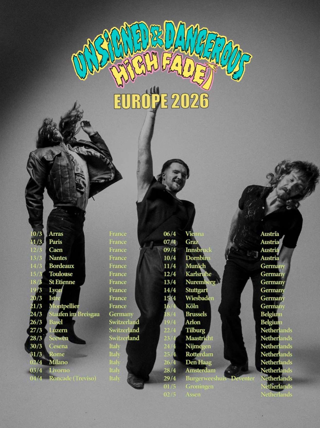 High Fade Tour Poster 2026